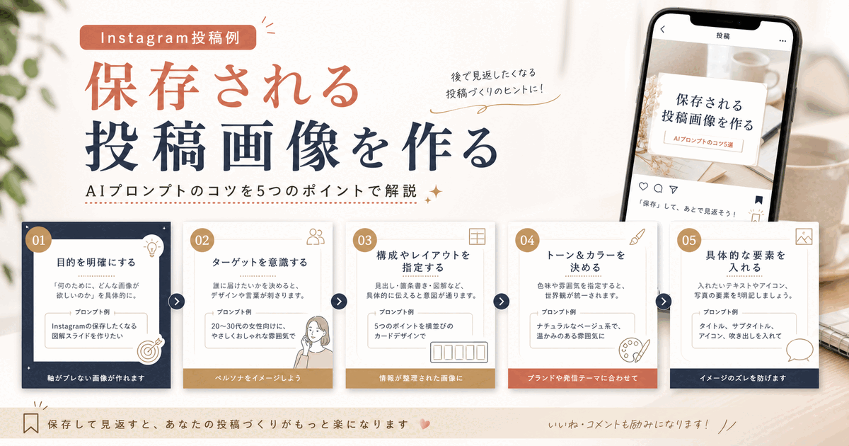 Instagramカルーセル投稿の表紙画像例
