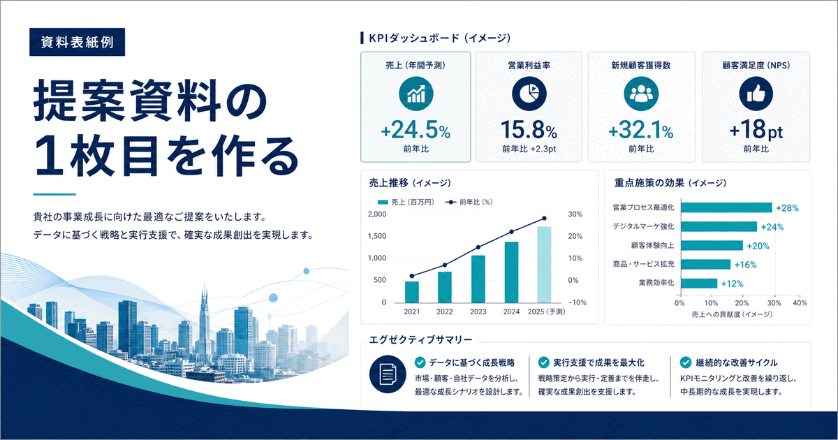 提案資料の表紙画像例