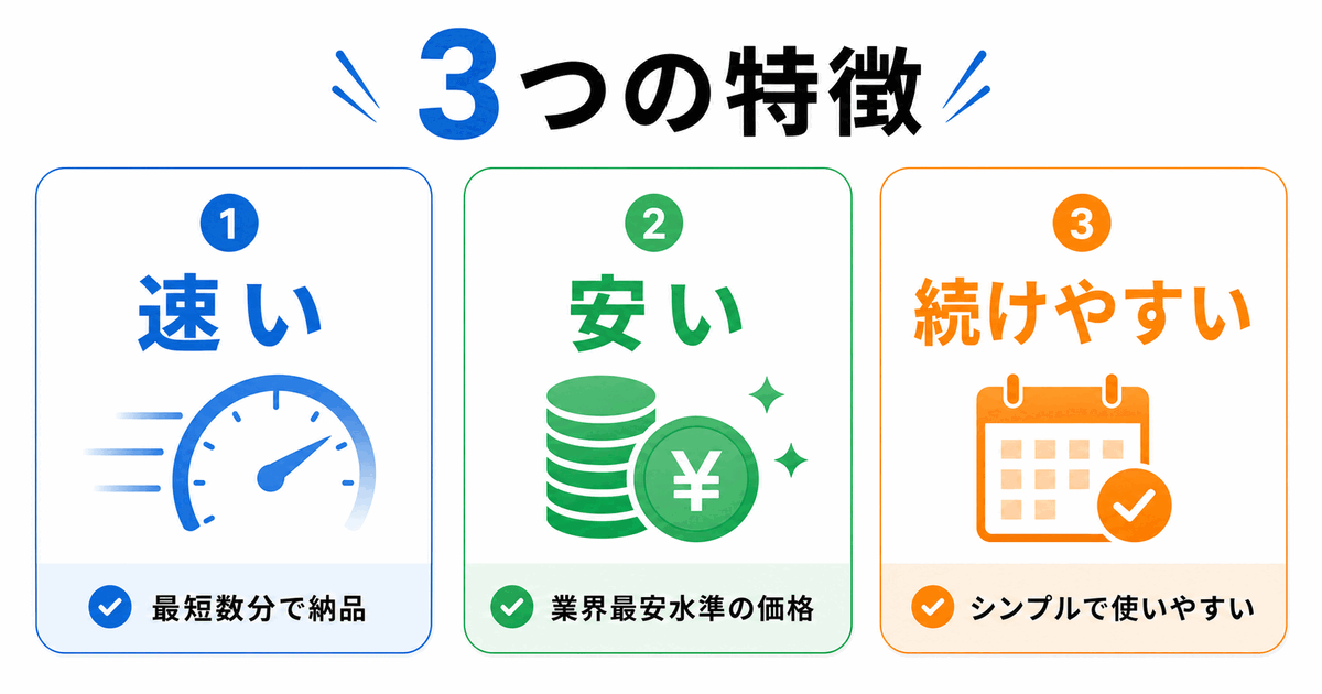 サービス特徴の3分割画像例
