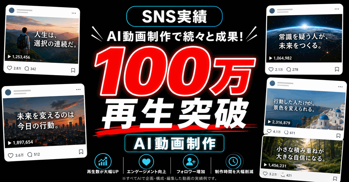 AI動画制作のSNS実績紹介画像例