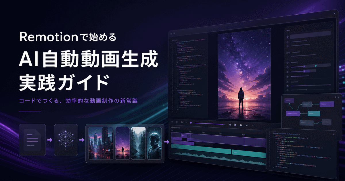 Remotionで作る自動AI動画制作ガイド|初心者向けのヒーロー画像