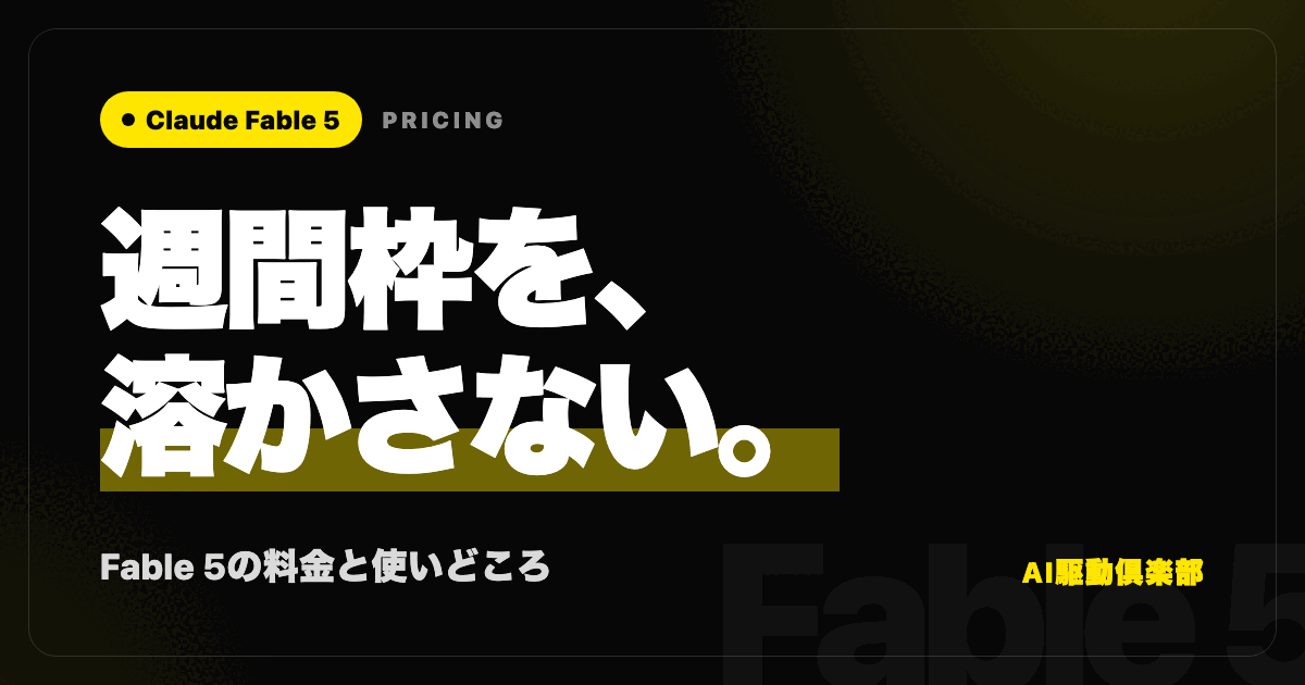 Claude Fable 5の料金と使いどころ解説記事のヒーロー画像