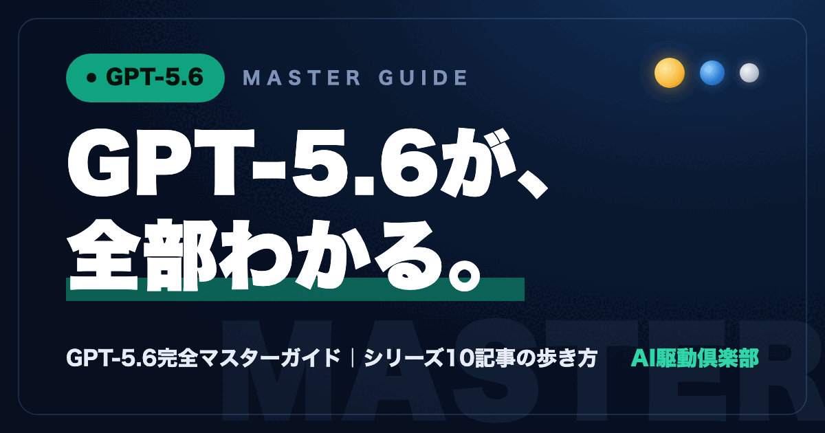 GPT-5.6完全マスターガイド|シリーズ10記事の歩き方のヒーロー画像