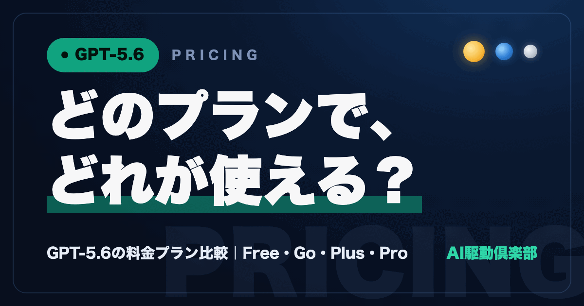 GPT-5.6の料金とプラン選び記事のヒーロー画像