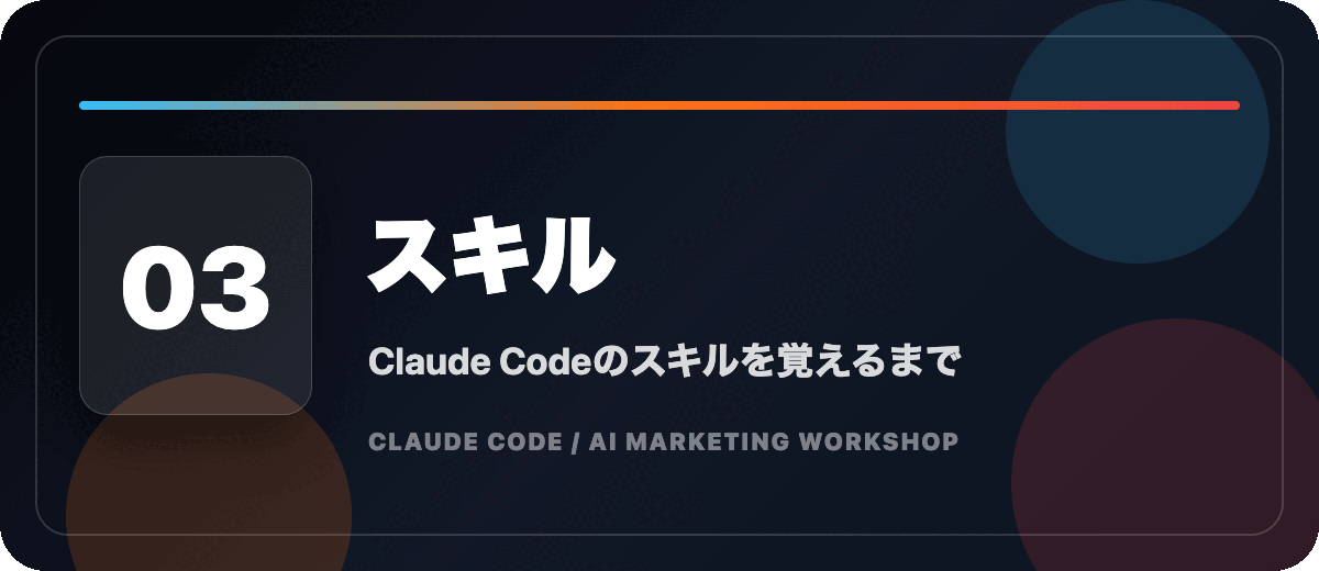03 スキル Claude Codeのスキルを覚えるまで