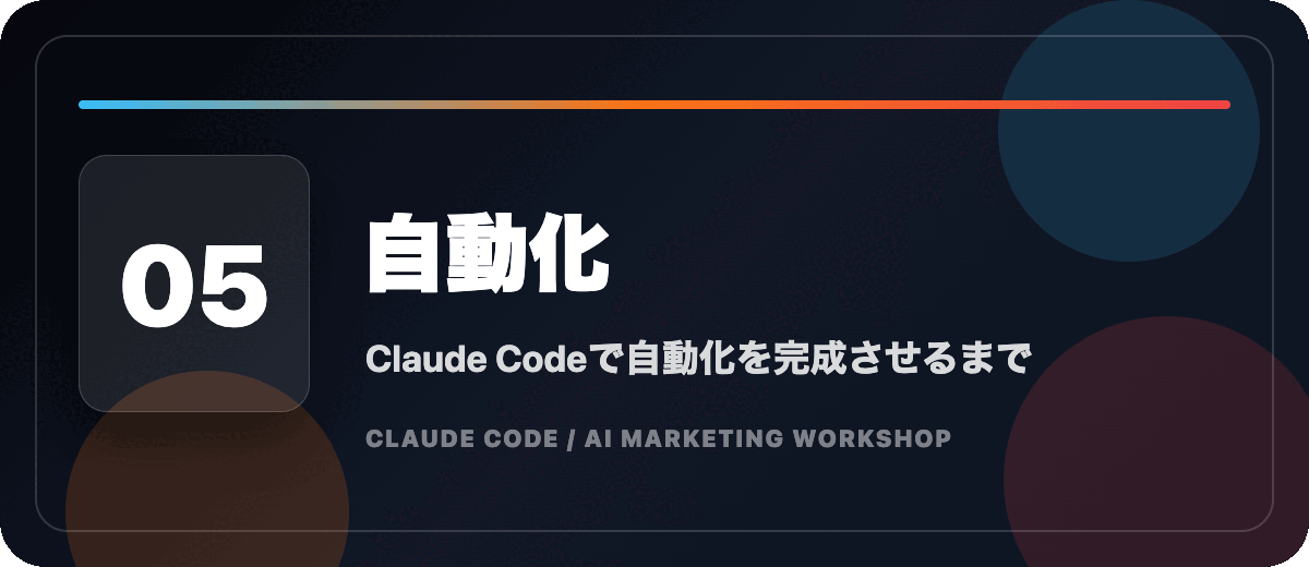 05 自動化 Claude Codeで自動化を完成させるまで